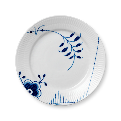 Royal Copenhagen Blå Mega Riflet nr. 2 tallerken 19 cm