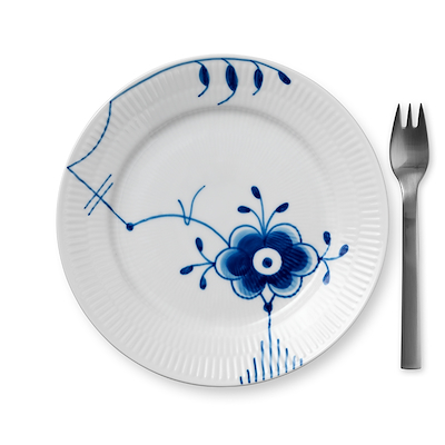Royal Copenhagen Blå Mega Riflet nr. 6 tallerken 19 cm