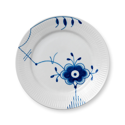 Royal Copenhagen Blå Mega Riflet nr. 6 tallerken 19 cm