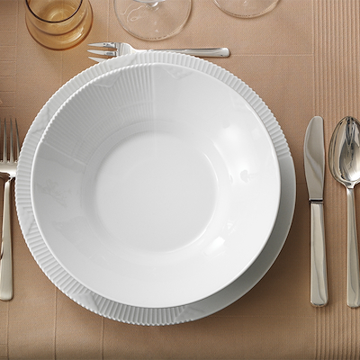 Royal Copenhagen Hvid Elements tallerken 28 cm