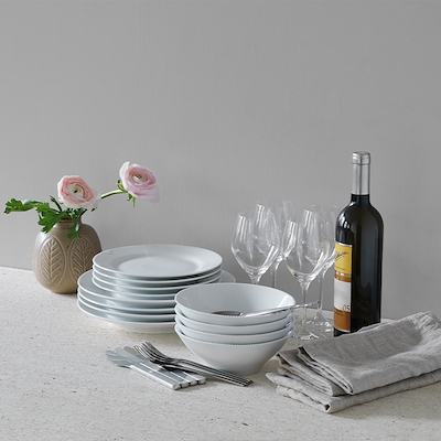 Royal Copenhagen Hvid Elements tallerken 28 cm