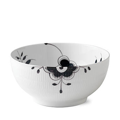 Royal Copenhagen Sort Mega Riflet skål 24 cm