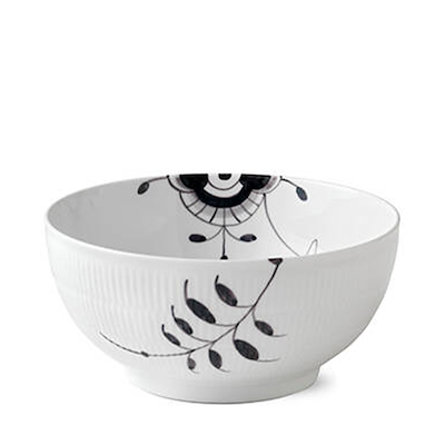 Royal Copenhagen Sort Mega Riflet skål 24 cm