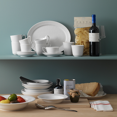 Royal Copenhagen Hvid Riflet krus hvid 28 cl 2-pak