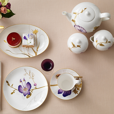 Royal Copenhagen Flora sukkerskål med låg Snerle 35 cl