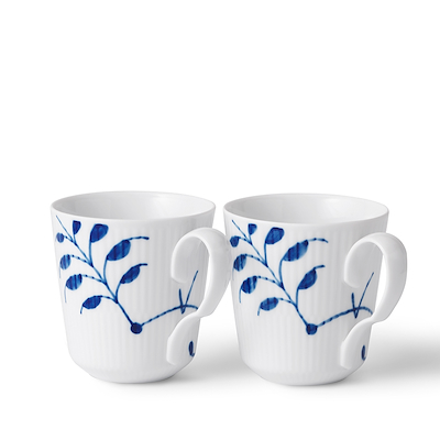 Royal Copenhagen Blå Mega Riflet krus 2 stk. 28 cl