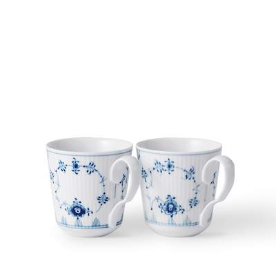 Royal Copenhagen Musselmalet Riflet krus 28 cl 2 stk.
