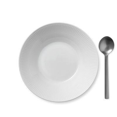 Royal Copenhagen hvid Riflet dyb tallerken hvid 24 cm
