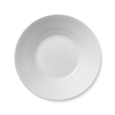 Royal Copenhagen hvid Riflet dyb tallerken hvid 24 cm