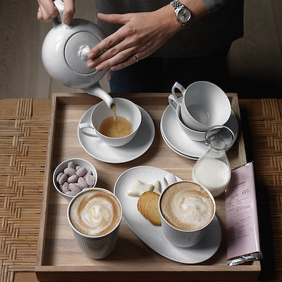 Royal Copenhagen Hvid Riflet termokop 29 cl