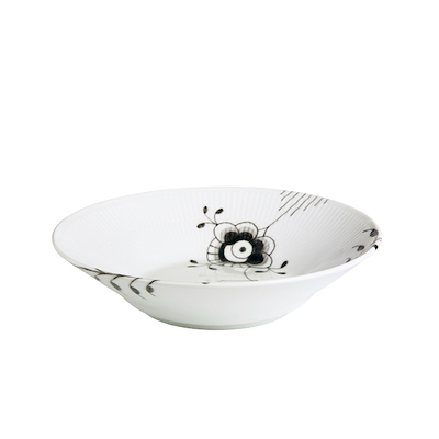 Royal Copenhagen Sort Mega Riflet dyb tallerken 24 cm