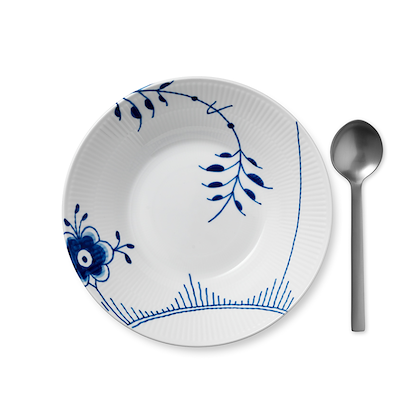 Royal Copenhagen Blå Mega Riflet dyb tallerken 24 cm