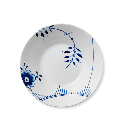 Royal Copenhagen Blå Mega Riflet dyb tallerken 24 cm