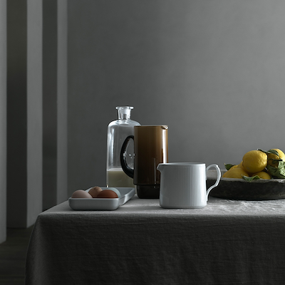 Royal Copenhagen hvid Riflet fad hvid 36 cm