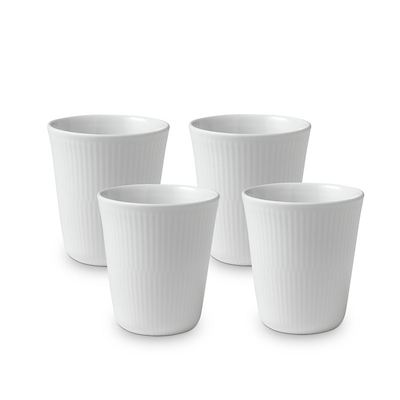 Royal Copenhagen Hvid Riflet termokrus 29 cl 4 stk