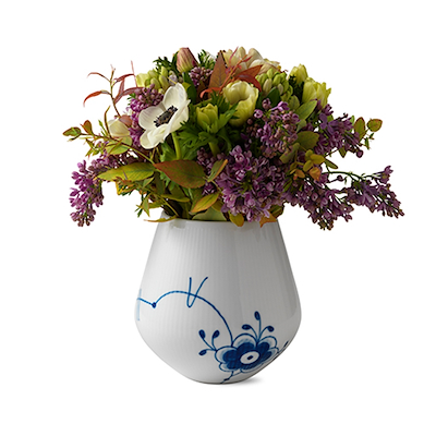 Royal Copenhagen Blå Mega Riflet vase H15 cm