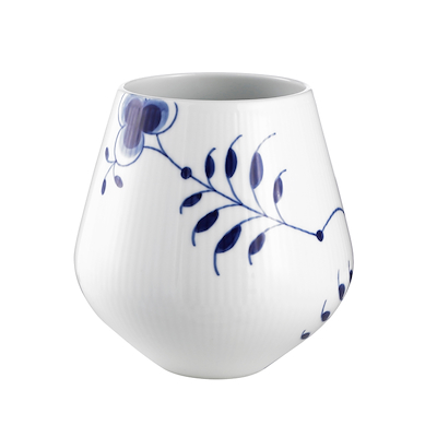 Royal Copenhagen Blå Mega Riflet vase H 15 cm