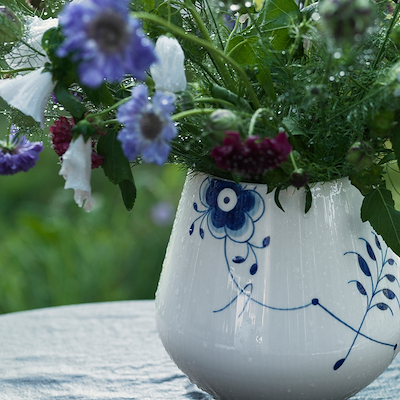 Royal Copenhagen Blå Mega Riflet vase H20 cm