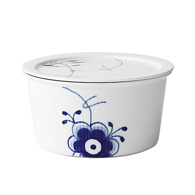 Royal Copenhagen Blå Mega Riflet skål med låg 100 cl