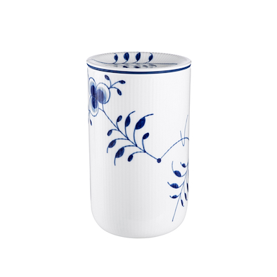 Royal Copenhagen Blå Mega Riflet opbevaringskrukke Stor