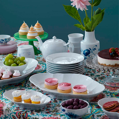 Royal Copenhagen hvid Elements fad 38,5 cm