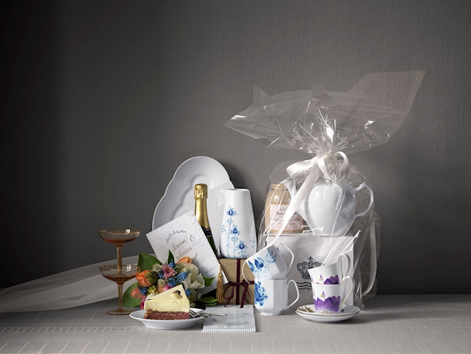 Royal Copenhagen hvid Elements fad 38,5 cm