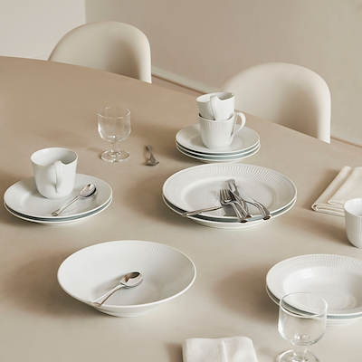 Royal Copenhagen Hvid Riflet højhankskop hvid 33 cl