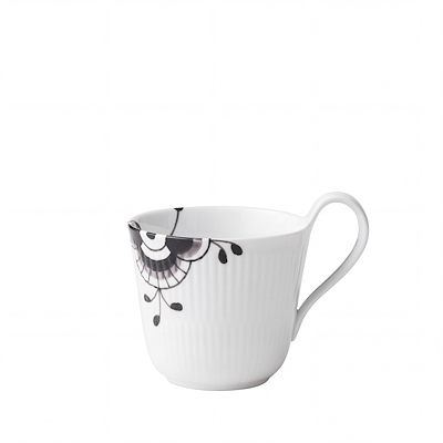 Royal Copenhagen Sort Mega Riflet højhankskop 33 cl