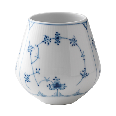 Royal Copenhagen Musselmalet Riflet Vase Lille, 12 cm