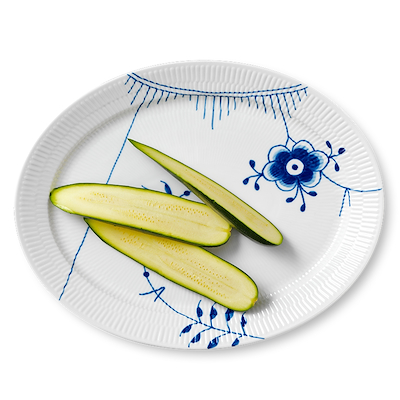 Royal Copenhagen Blå Mega Riflet tallerken 33 cm