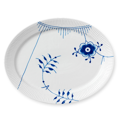 Royal Copenhagen Blå Mega Riflet tallerken 33 cm
