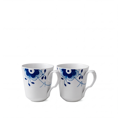 Royal Copenhagen Blå Mega Riflet krus 2 stk 38 cl