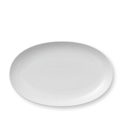 Royal Copenhagen Hvid Riflet asiet hvid 23 cm.