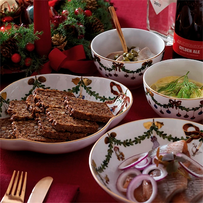 Royal Copenhagen Stjerne Riflet Jul skål 2 stk. 30 cl