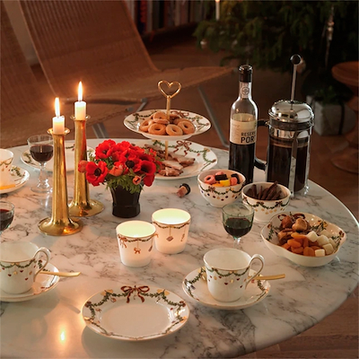 Royal Copenhagen Stjerne Riflet Jul skål 2 stk. 30 cl