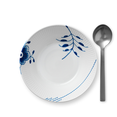 Royal Copenhagen Blå Mega Riflet dyb tallerken 17 cm