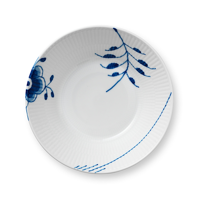 Royal Copenhagen Blå Mega Riflet dyb tallerken 17 cm