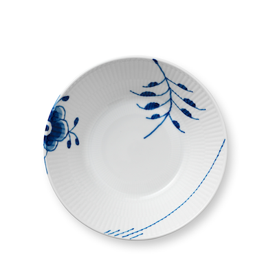 Royal Copenhagen Blå Mega Riflet dyb tallerken 17 cm