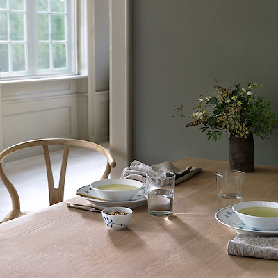 Royal Copenhagen hvid Riflet dyb tallerken 17 cm