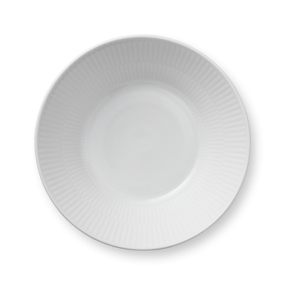 Royal Copenhagen hvid Riflet dyb tallerken 17 cm