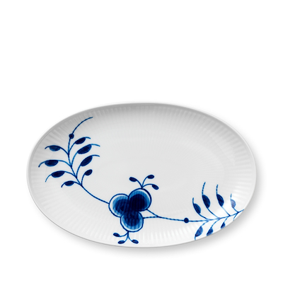 Royal Copenhagen Blå Mega Riflet ovalt fad 23 cm