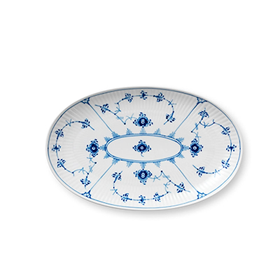 Royal Copenhagen musselmalet riflet fad 23 cm