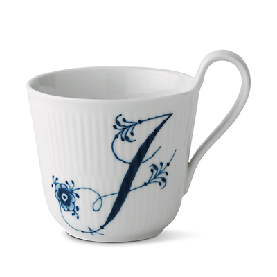 Royal Copenhagen Alfabet krus J blå 33 cl