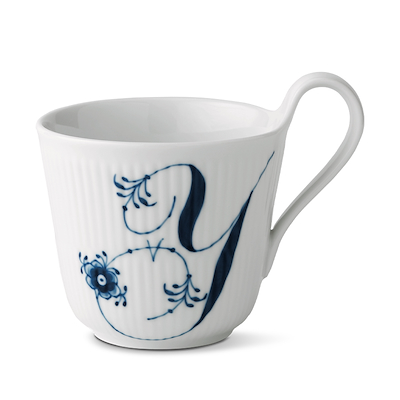 Royal Copenhagen Alfabet krus Y blå 33 cl