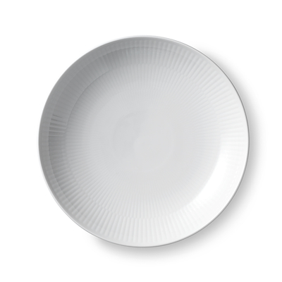 Royal Copenhagen Hvid Riflet moderne tallerken 20 cm