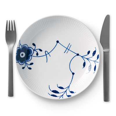 Royal Copenhagen Blå Mega Riflet tallerken 20 cm