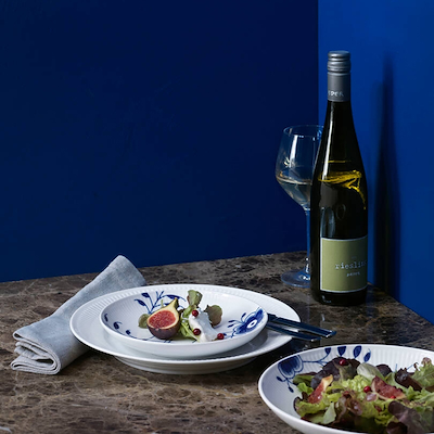 Royal Copenhagen Blå Mega Riflet tallerken 20 cm