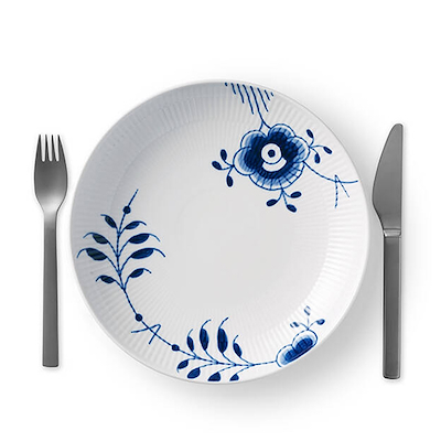 Royal Copenhagen Blå Mega Riflet tallerken 25 cm