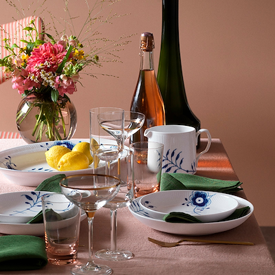 Royal Copenhagen Blå Mega Riflet tallerken 25 cm