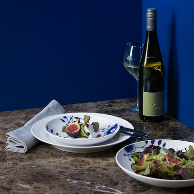 Royal Copenhagen Blå Mega Riflet tallerken 25 cm